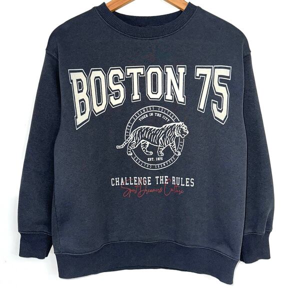 Zara Kids Dark Grey Graphic Pullover Sweatshirt Size 11-12 - Picture 1 of 9